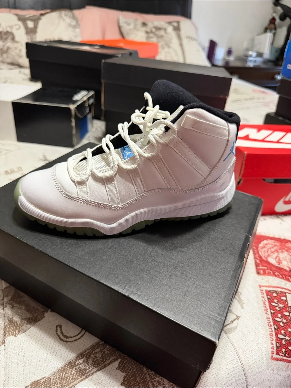 Jordan Kids White and Black High-Top Sneakers